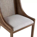 GDFStudio Chaises de salle à manger rustiques en tissu et rotin (lot de 2)