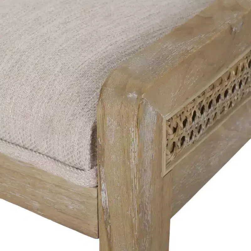 GDFStudio Chaises de salle à manger rustiques en tissu et rotin (lot de 2)