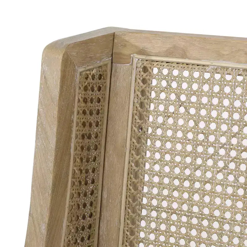 GDFStudio Chaises de salle à manger rustiques en tissu et rotin (lot de 2)