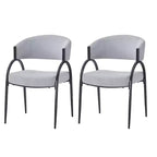 Christopher Knight Home Hayden Chaises de salle à manger rembourrées avec accoudoirs et pieds en métal (Lot de 2)
