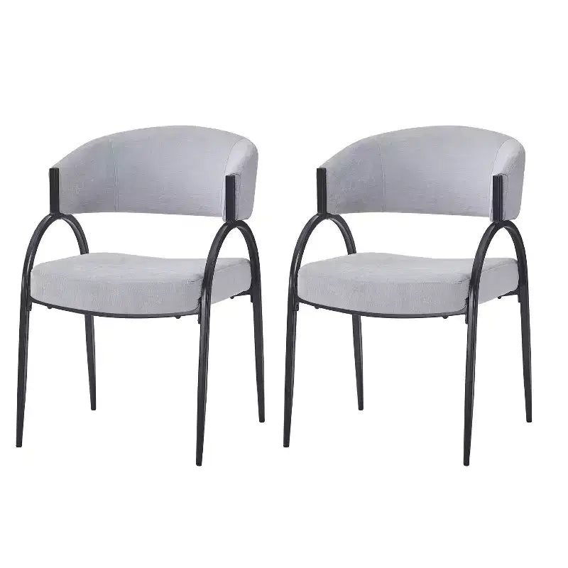 Christopher Knight Home Hayden Chaises de salle à manger rembourrées avec accoudoirs et pieds en métal (Lot de 2)
