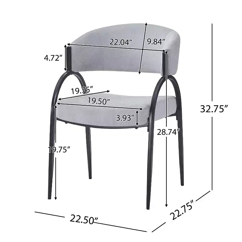 Christopher Knight Home Hayden Chaises de salle à manger rembourrées avec accoudoirs et pieds en métal (Lot de 2)