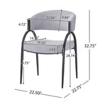 Christopher Knight Home Hayden Chaises de salle à manger rembourrées avec accoudoirs et pieds en métal (Lot de 2)