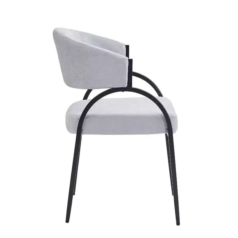 Christopher Knight Home Hayden Chaises de salle à manger rembourrées avec accoudoirs et pieds en métal (Lot de 2)