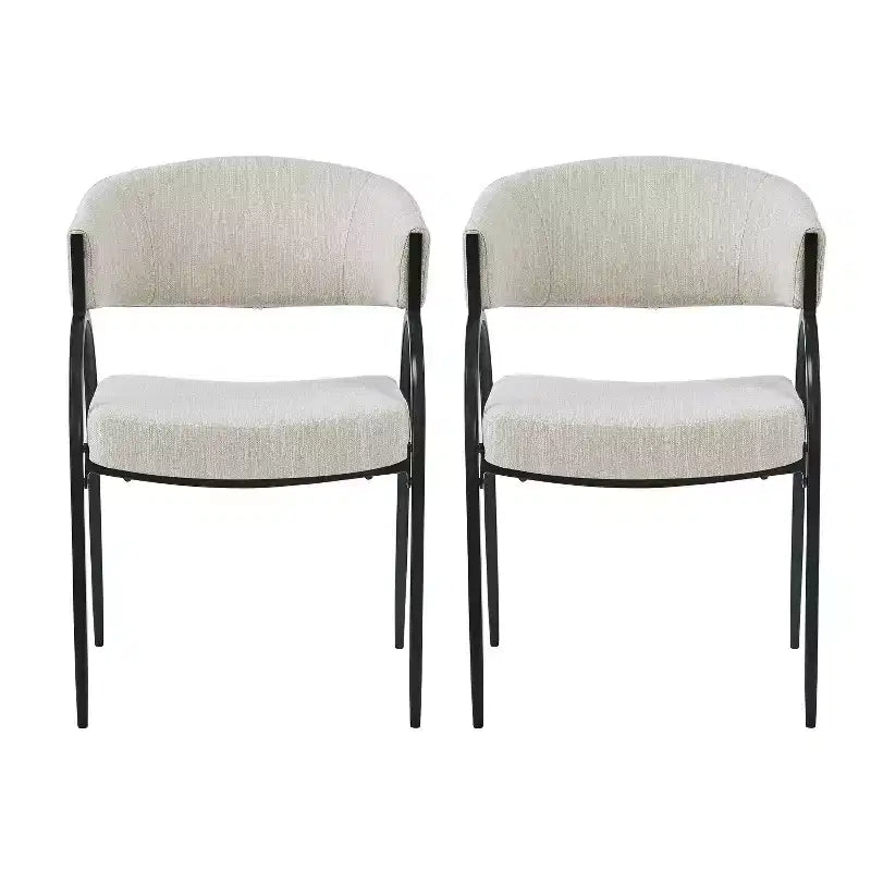 Christopher Knight Home Hayden Chaises de salle à manger rembourrées avec accoudoirs et pieds en métal (Lot de 2)