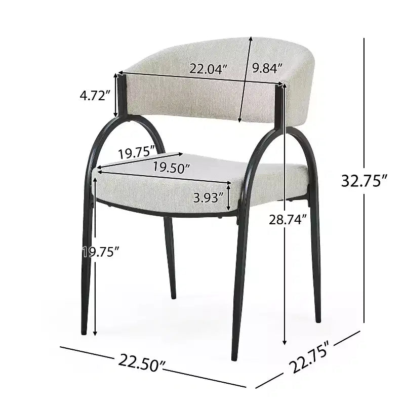 Christopher Knight Home Hayden Chaises de salle à manger rembourrées avec accoudoirs et pieds en métal (Lot de 2)