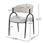 Christopher Knight Home Hayden Chaises de salle à manger rembourrées avec accoudoirs et pieds en métal (Lot de 2)
