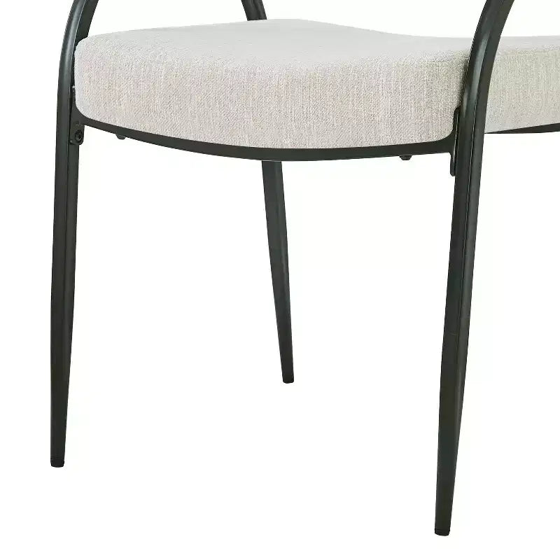 Christopher Knight Home Hayden Chaises de salle à manger rembourrées avec accoudoirs et pieds en métal (Lot de 2)