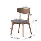 Christopher Knight Home Chaise de salle à manger Hugh en tissu et hévéa (lot de 2)