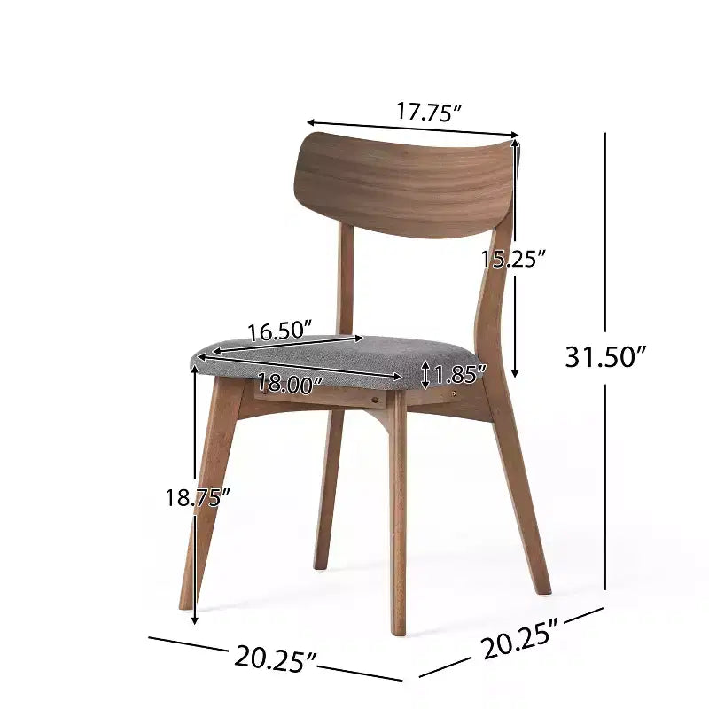 Christopher Knight Home Chaise de salle à manger Hugh en tissu et hévéa (lot de 2)