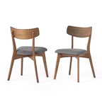 Christopher Knight Home Chaise de salle à manger Hugh en tissu et hévéa (lot de 2)