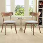 Christopher Knight Home Chaise de salle à manger Hugh en tissu et hévéa (lot de 2)