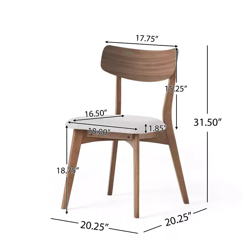 Christopher Knight Home Chaise de salle à manger Hugh en tissu et hévéa (lot de 2)
