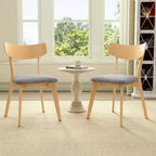 Christopher Knight Home Chaise de salle à manger Hugh en tissu et hévéa (lot de 2)