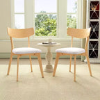 Christopher Knight Home Chaise de salle à manger Hugh en tissu et hévéa (lot de 2)