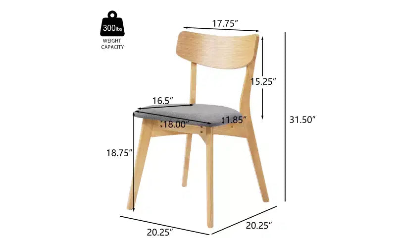 Christopher Knight Home Chaise de salle à manger Hugh en tissu et hévéa (lot de 2)