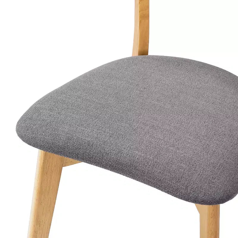 Christopher Knight Home Chaise de salle à manger Hugh en tissu et hévéa (lot de 2)