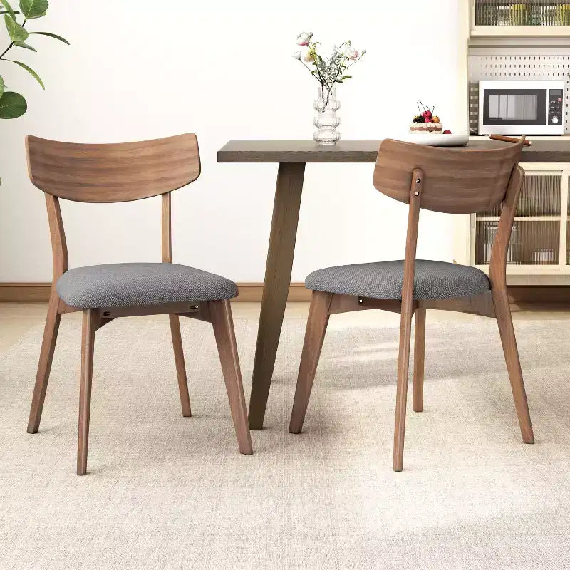 Christopher Knight Home Chaise de salle à manger Hugh en tissu et hévéa (lot de 2)