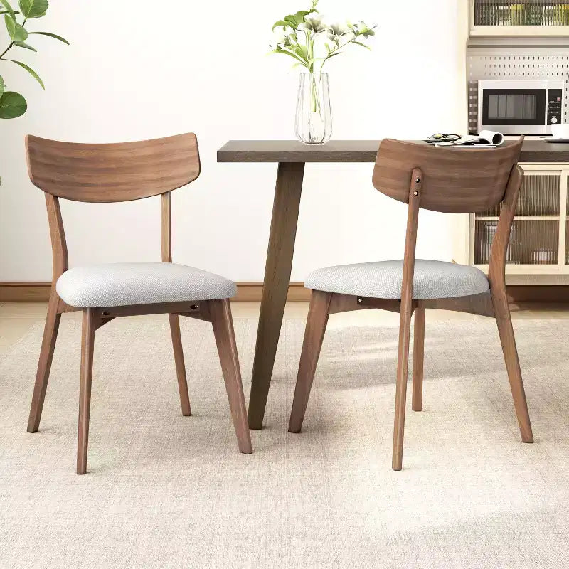 Christopher Knight Home Chaise de salle à manger Hugh en tissu et hévéa (lot de 2)
