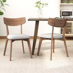 Christopher Knight Home Chaise de salle à manger Hugh en tissu et hévéa (lot de 2)