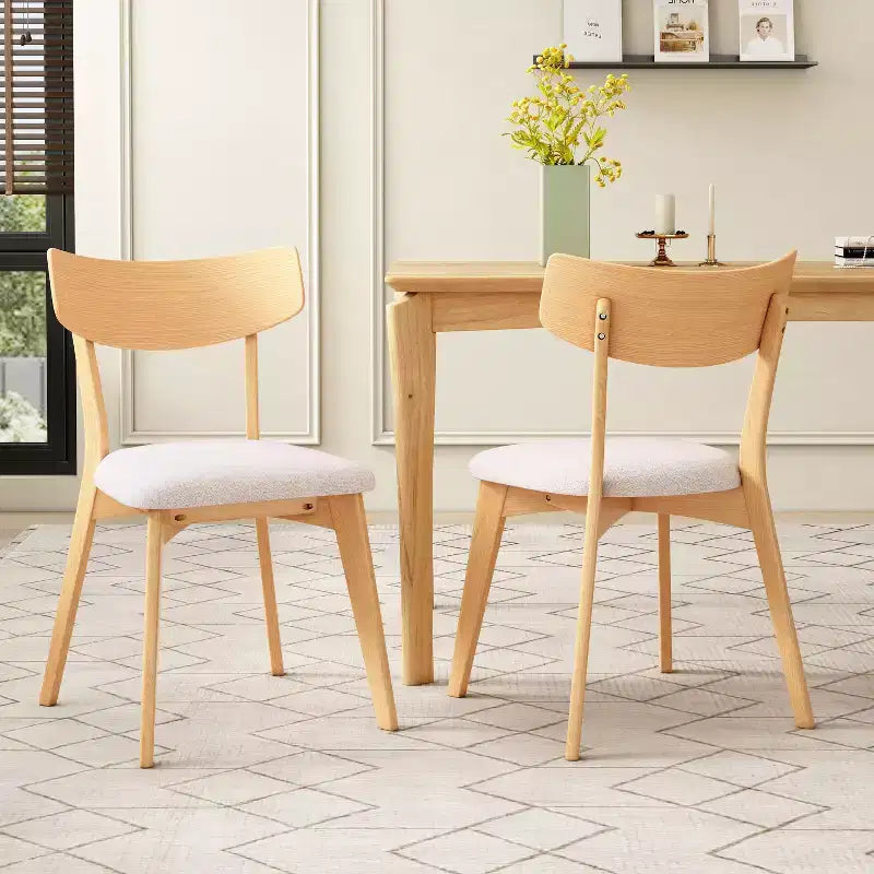 Christopher Knight Home Chaise de salle à manger Hugh en tissu et hévéa (lot de 2)