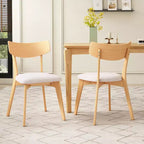 Christopher Knight Home Chaise de salle à manger Hugh en tissu et hévéa (lot de 2)