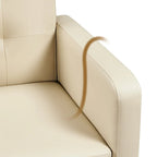 Fauteuil d'appoint capitonné moderne en similicuir Yaheetech avec pieds en bois massif - 28.52933