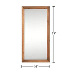 Dovelina Miroir sur pied à cadre vertical en bois – 180 x 90 cm, marron