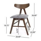 Chaises de salle à manger GDFStudio Sunapee en bois rembourré en tissu de style milieu de siècle (lot de 2)