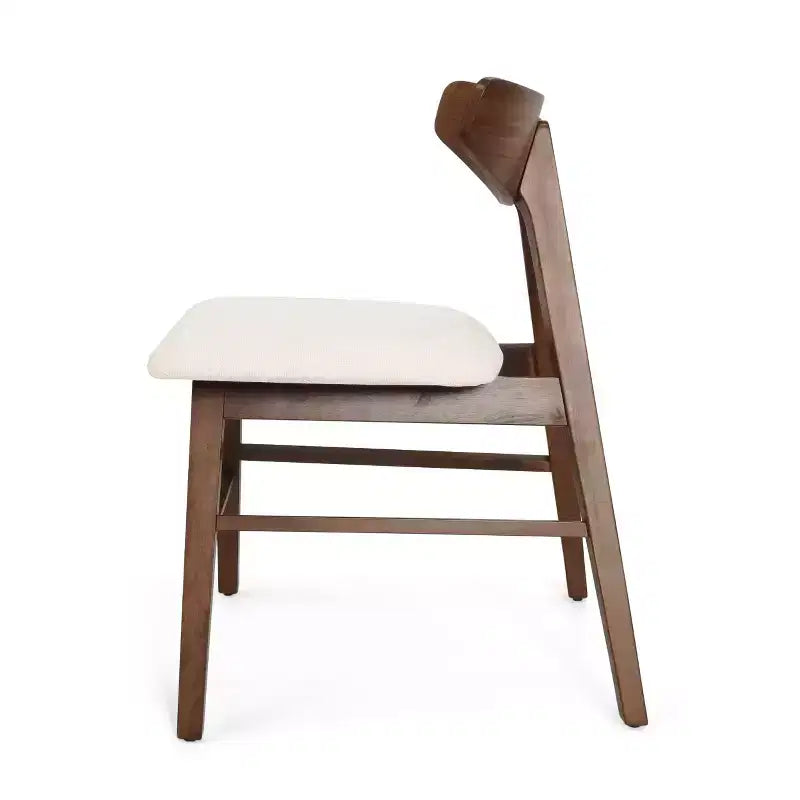 Chaises de salle à manger GDFStudio Sunapee en bois rembourré en tissu de style milieu de siècle (lot de 2)