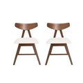 GDFStudio Sunapee Mid Century Modern Fabric Upholstered Wood Dining Chairs (Set of 2)