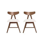 GDFStudio Sunapee Mid Century Modern Fabric Upholstered Wood Dining Chairs (Set of 2)