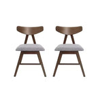 Chaises de salle à manger GDFStudio Sunapee en bois rembourré en tissu de style milieu de siècle (lot de 2)