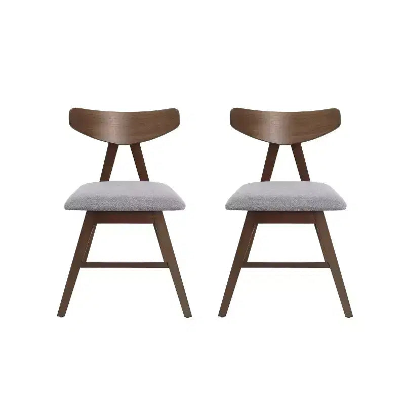 Chaises de salle à manger GDFStudio Sunapee en bois rembourré en tissu de style milieu de siècle (lot de 2)