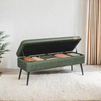 Banc coffre de rangement, Banc de lit ou d'entrée, Banc de rangement avec charnières de sécurité, Supporte 300 kg