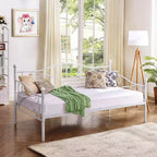 Lit de repos classique VECELO, taille double, avec design épuré, lit-plateforme en métal avec tête de lit, lit de repos pour petits espaces, chambre à coucher/salon/chambre d'amis