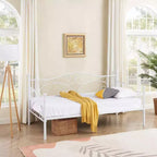 Lit de repos classique VECELO, taille double, avec design épuré, lit-plateforme en métal avec tête de lit, lit de repos pour petits espaces, chambre à coucher/salon/chambre d'amis