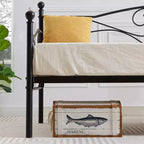 Lit de repos classique VECELO, taille double, avec design épuré, lit-plateforme en métal avec tête de lit, lit de repos pour petits espaces, chambre à coucher/salon/chambre d'amis