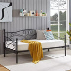 Lit de repos classique VECELO, taille double, avec design épuré, lit-plateforme en métal avec tête de lit, lit de repos pour petits espaces, chambre à coucher/salon/chambre d'amis