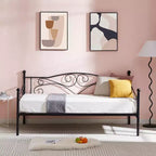 Lit de repos classique VECELO, taille double, avec design épuré, lit-plateforme en métal avec tête de lit, lit de repos pour petits espaces, chambre à coucher/salon/chambre d'amis