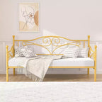 Lit de repos classique VECELO, taille double, avec design épuré, lit-plateforme en métal avec tête de lit, lit de repos pour petits espaces, chambre à coucher/salon/chambre d'amis