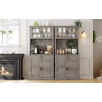 Meuble de cuisine garde-manger, Armoire de rangement de cuisine haute de 180 cm avec support pour micro-ondes