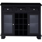 Meuble de service buffet Kings Brand avec rangement pour le vin, noir