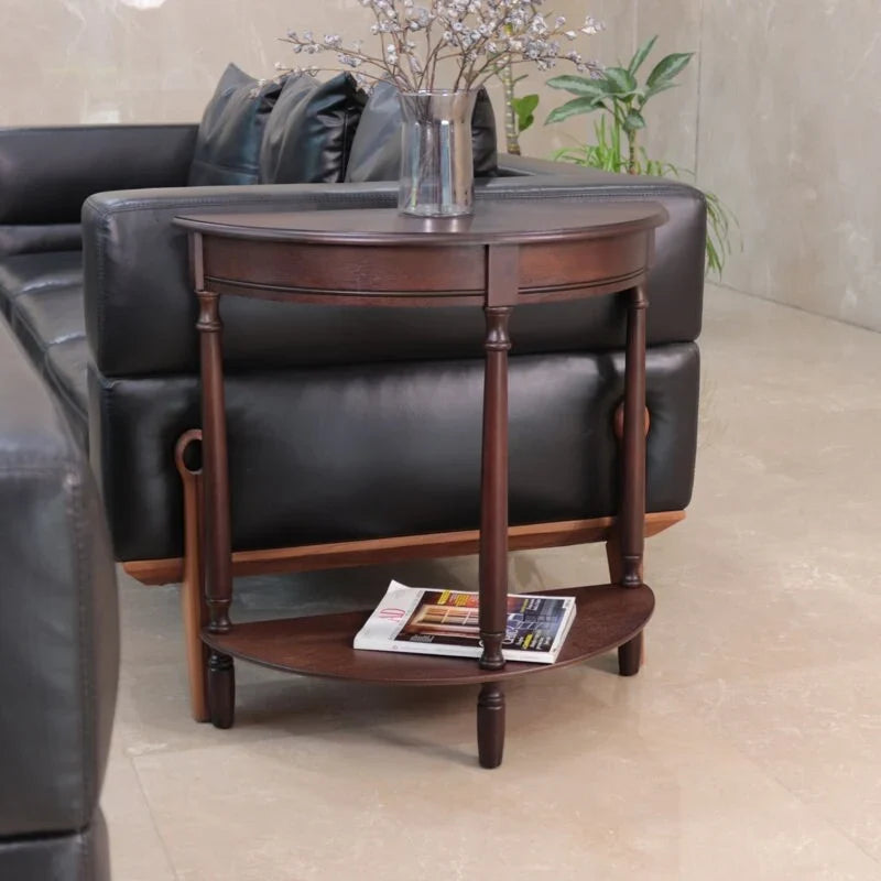 Table d'appoint demi-ronde Simplify, Noyer, 28,25l 11,8p 28,25h