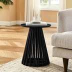 Table basse ronde en bois de 15,75 po, petite table d'appoint simple, table d'appoint en bois massif pour salon