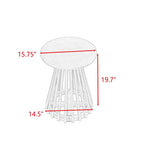 Table basse ronde en bois de 15,75 po, petite table d'appoint simple, table d'appoint en bois massif pour salon