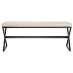 Banc en métal Harper avec coussin en tissu bouclette