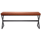 Banc en métal Harper avec coussin en tissu bouclette