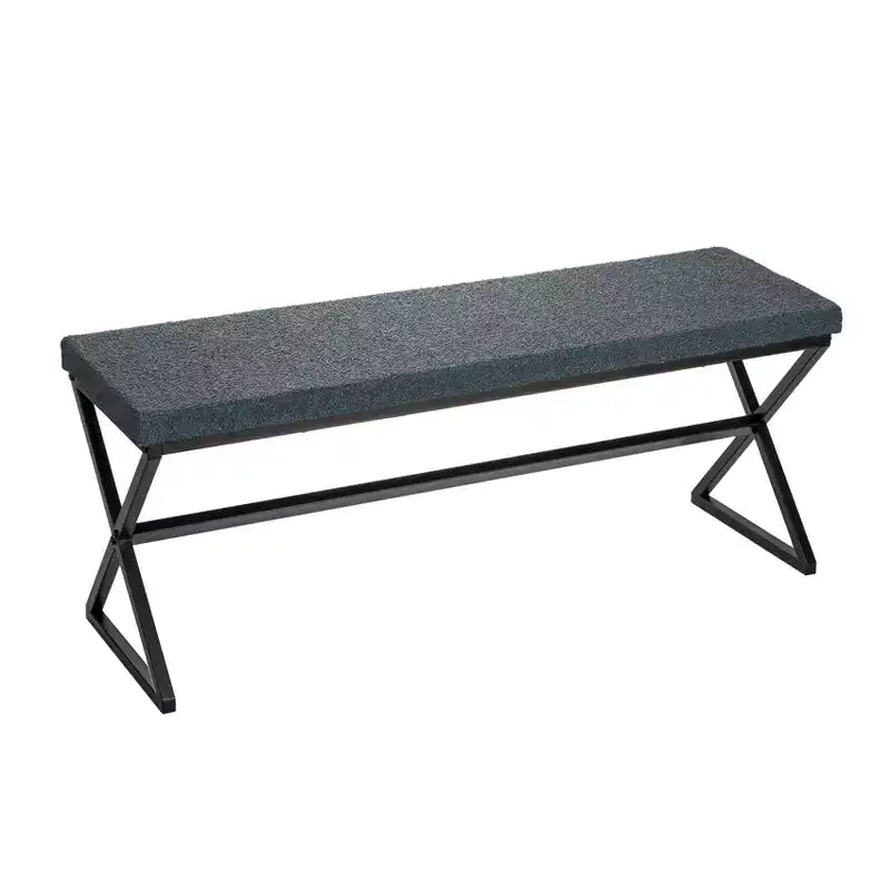 Harper Metal Bench with Boucle Upholstered Cushion