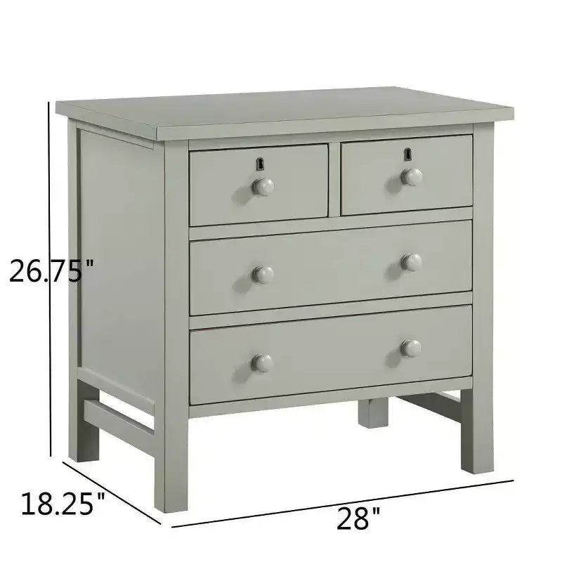 Table de chevet de rangement à 4 tiroirs Comfort Pointe Greenwich